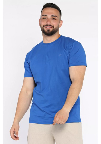 Bisiklet Yaka Nakışlı Erkek Tişört P-00017377 fiyatları