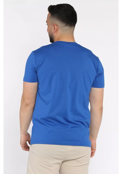 Bisiklet Yaka Nakışlı Erkek Tişört P-00017377 modelleri