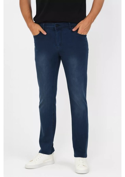 Erkek Likralı Fermuarlı Jean Kot Pantolon P-00015854