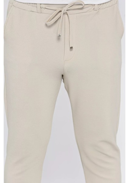 Erkek Kendinden Desenli Bel Bağlamalı Jogger Pantolon P-00015845 fırsatları
