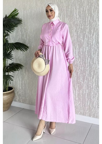Yan Bağlamalı Bluz Kombinli Tesettür Elbise P-00016364 fiyatları