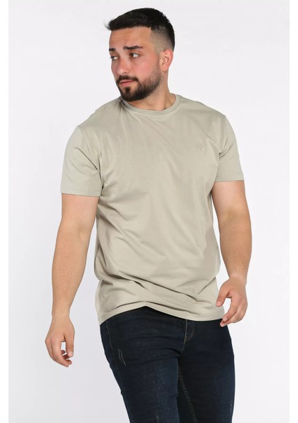 Bisiklet Yaka Nakışlı Erkek Tişört P-00017377 fiyatları