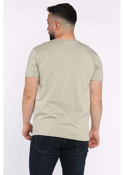 Bisiklet Yaka Nakışlı Erkek Tişört P-00017377 modelleri