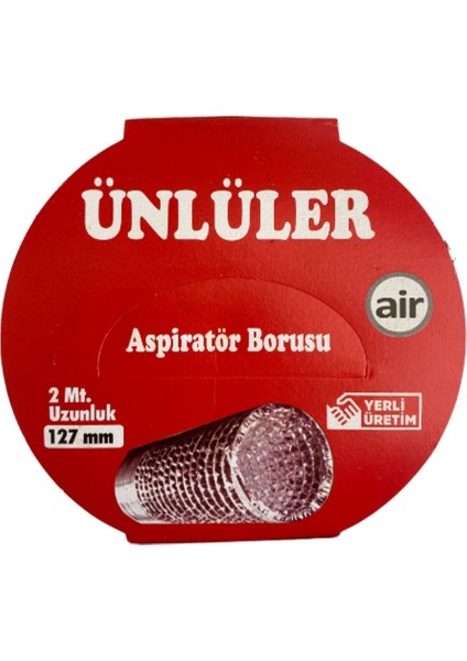 127MM Aspiratör Borusu Alüminyum TELLI(ÇAP:127MM)(2 Metre)