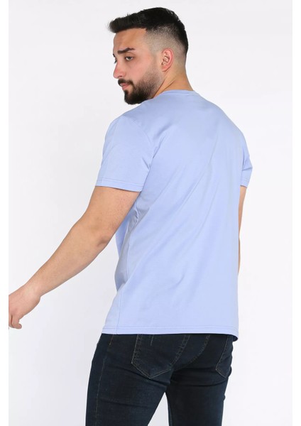 Bisiklet Yaka Nakışlı Erkek Tişört P-00017377 modelleri