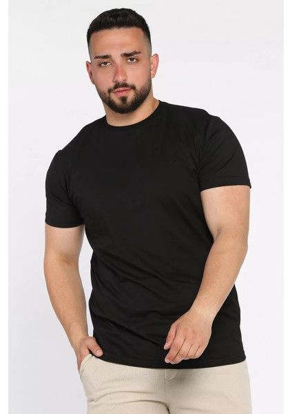 Bisiklet Yaka Nakışlı Erkek Tişört P-00017377 fiyatları