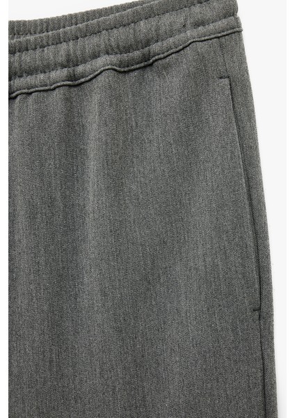 Viskon Karışımlı Cep Detaylı Beli Bağcıklı Pantolon