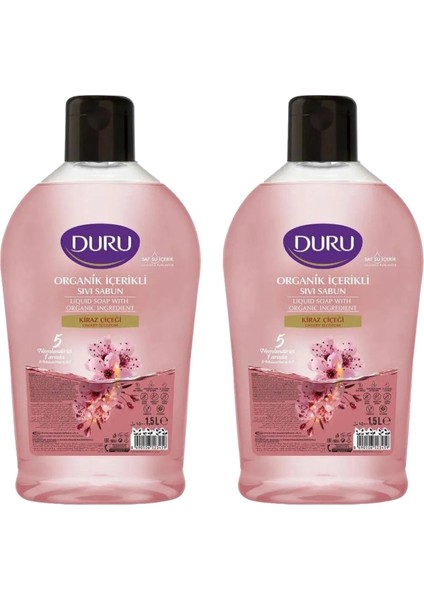 Sıvı Sabun Organik Içerikli Kiraz Çiçeği 1500 ml x 2 Adet
