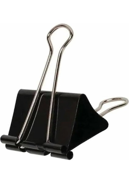 8225 25 Mm. Metal Çelik Siyah Kağıt Kıskacı Ataş Evrak Mandalı - 12 Adetlik Paket