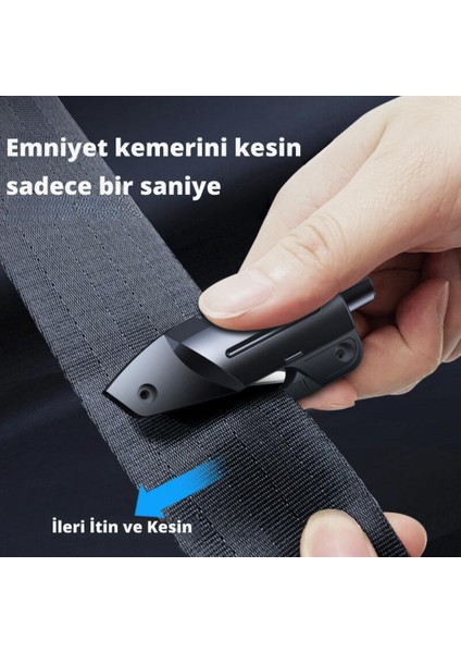 2in1 Araç Cam Kırıcı ve Emniyet Kemer Kesici, Araç Içi Acil Durum Kiti, Ultra Güçlü Kırıcı ve Kesici fırsatları