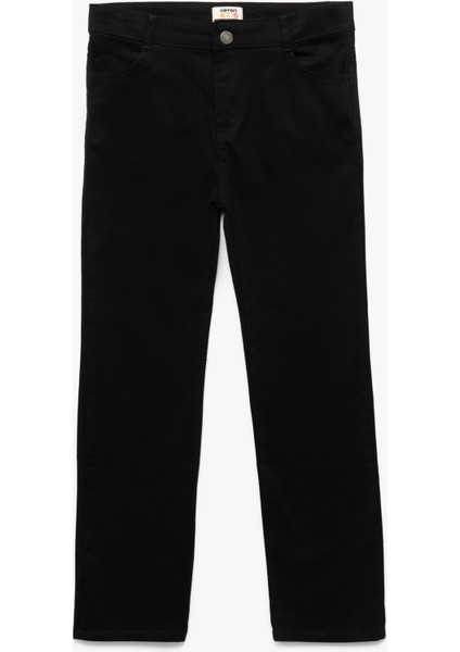 Cepli Düğme Detaylı Düz Paça Pamuklu Pantolon