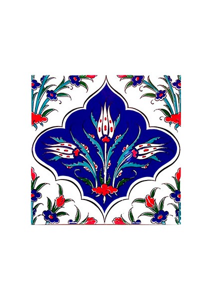 20x20 Cm Ac 45 Kütahya Çinisi İznik Desenli Çini Karo