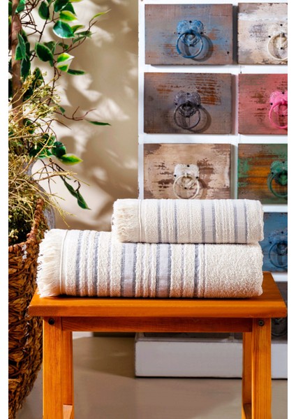 Liana 50X90 70X140 cm 2'li Banyo Havlu Takımı, Plaj Havlusu, Peştemal