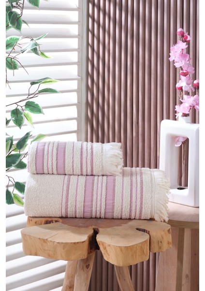 Liana 50X90 70X140 cm 2’li Banyo Havlu Takımı, Plaj Havlusu, Hamam Takımı