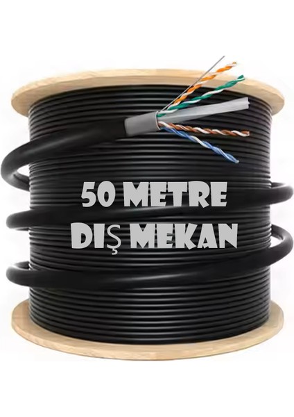50 Metre Cat6 Dış Ortam Dış Mekan İnternet Kablo EZRJ45 2 Katlı High Speed fiyatları