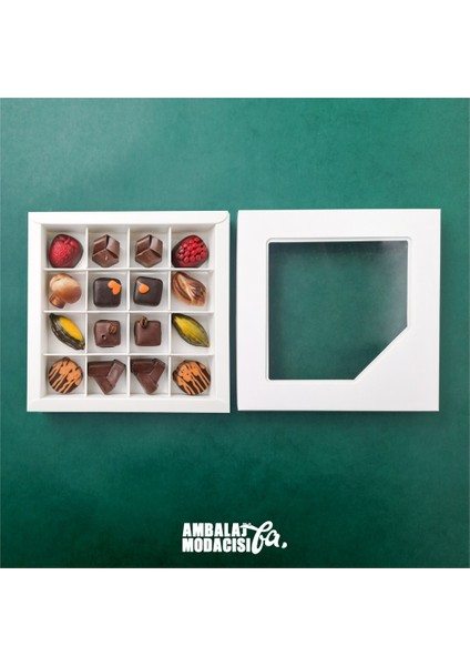 Chocolate Box ( 10 Adet ) 2021 Model 16 Gözlü Çikolata Kutusu ( 18X18X2,5 cm ) indirimleri