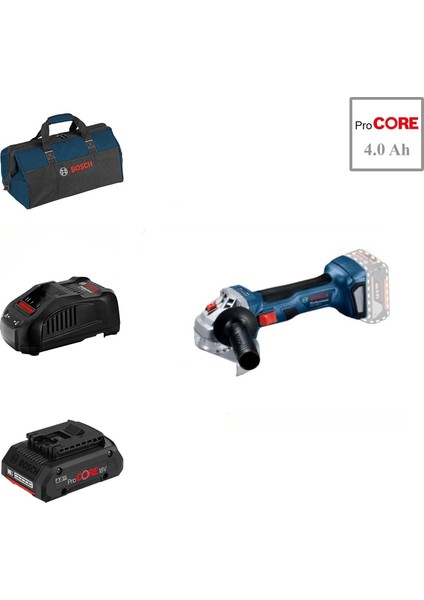Gws 180-LI 1x4 Ah Procore Akülü Taşlama 125MM Bez Çantalı