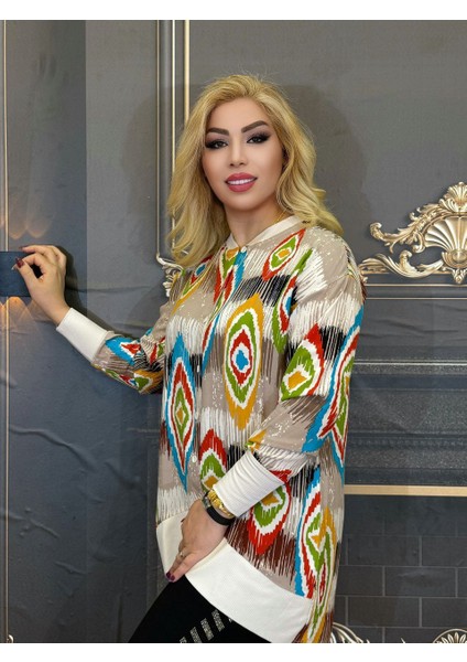 Bluz Renkli Desenli Uzun Kollu Günlük Pamuklu Düğmeli Kadın Tunik Yüksek Kalite Yazlik fiyatları