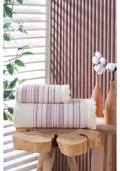 Liana 50X90 70X140 cm 2’li Banyo Havlu Takımı, Plaj Havlusu, Hamam Takımı