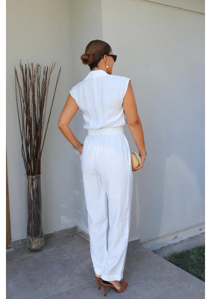 Ekru Beli Kemerli Tulum modelleri