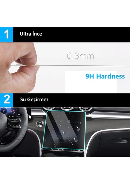 Tesla Model Y Juniper Uyumlu 2025 Ön ve Arka Ekran 9h Nano Ekran Koruyucu Set