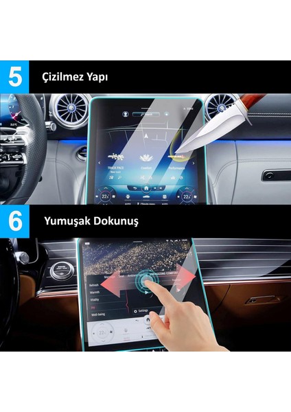 Tesla Model Y Juniper Uyumlu 2025 Ön ve Arka Ekran 9h Nano Ekran Koruyucu Set