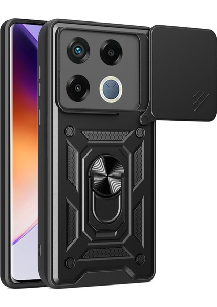 Infinix Gt 20 Pro Kılıf Pars Yüzüklü Standlı Darbe Korumalı Siyah
