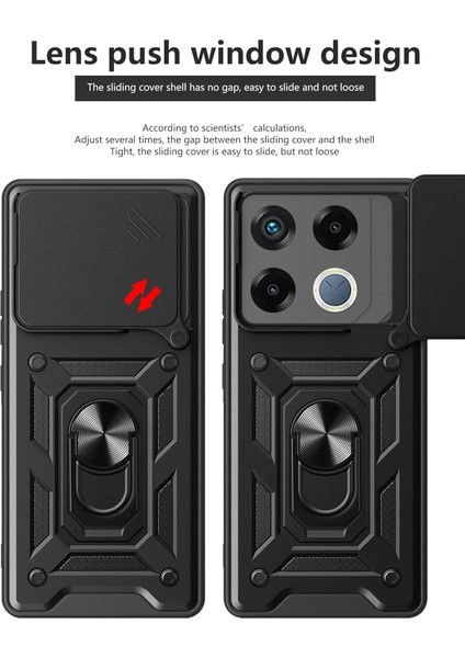 Infinix Gt 20 Pro Kılıf Pars Yüzüklü Standlı Darbe Korumalı Siyah