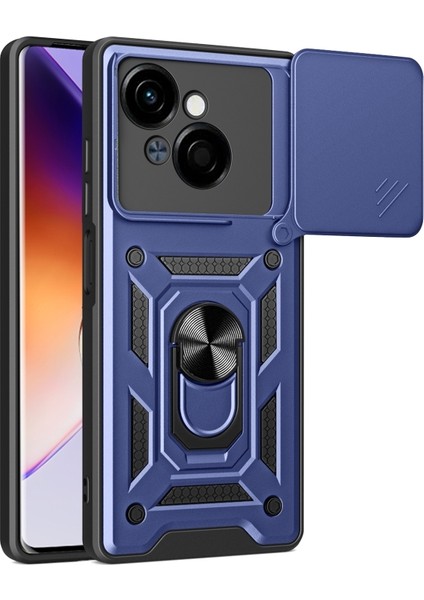 Tecno Spark Go 1 Kılıf Pars Yüzüklü Standlı Darbe Korumalı Lacivert