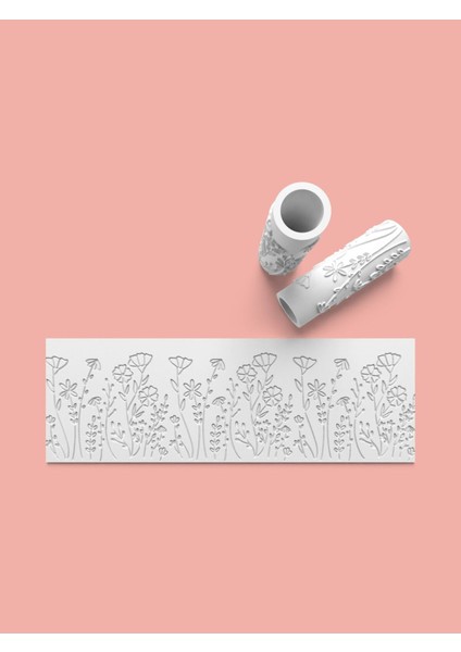 Hamur Seramik Polimer Kil Desen Verici Rulo Silindir 10 cm Uzunluk 0882-7