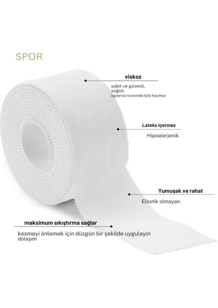 Rijit Fiksasyon Yapışkanlı Sporcu Bandajı 3.7cm x 10 mt Kırmızı indirimleri