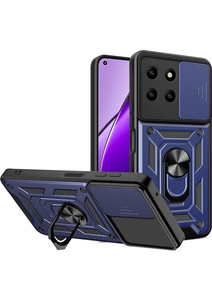 Realme 11 4g Kılıf Pars Yüzüklü Standlı Darbe Korumalı Lacivert