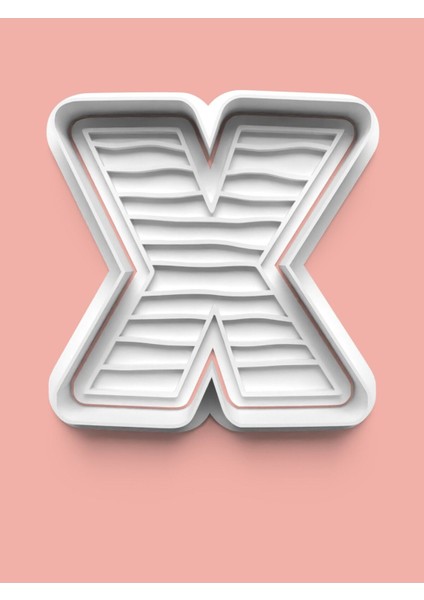 Desenli x Harfi Kurabiye Kalıbı ve Şeker Hamuru Kalıbı