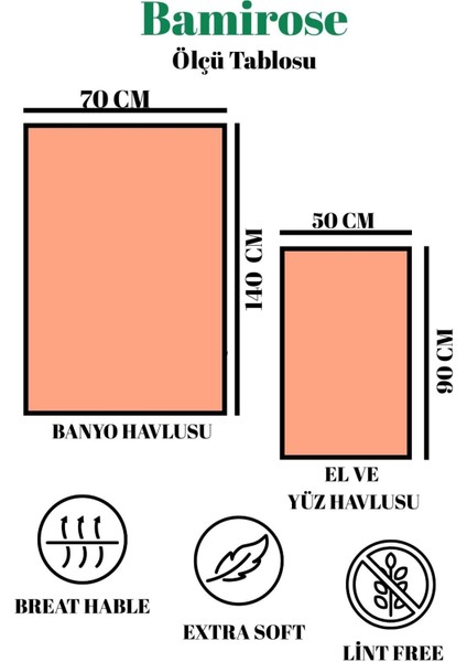 50X90 + 70X140 cm Bellisimo 4'lü Banyo Havlu Takımı fırsatları