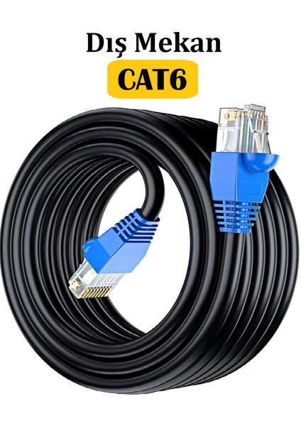 50 Metre Cat6 Dış Ortam Dış Mekan İnternet Kablo EZRJ45 2 Katlı High Speed