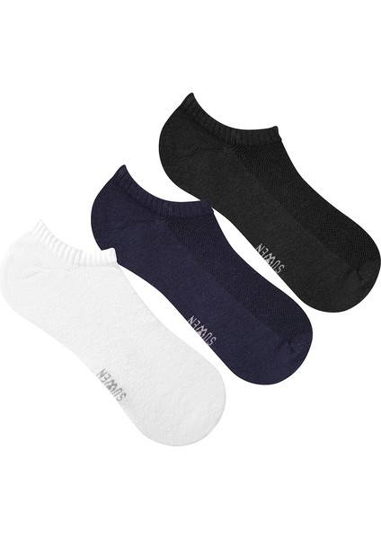 3 Lü Paket Erkek Çorabı - Siyah/Beyaz/Lacivert