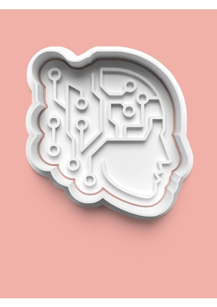 Yapay Zeka Robot Figürü Kurabiye Kalıbı ve Şeker Hamuru Kalıbı