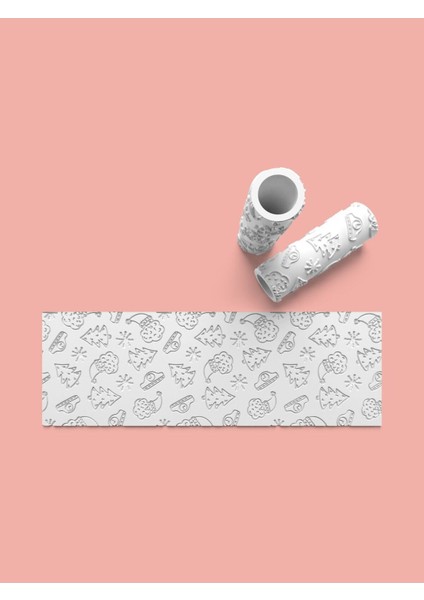 Hamur Seramik Polimer Kil Desen Verici Rulo Silindir 10 cm Uzunluk 0747-7