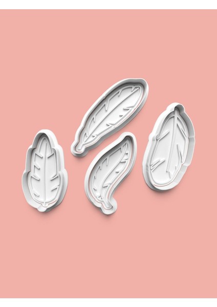 Tüy Figürü Kurabiye Kalıbı ve Şeker Hamuru Kalıbı 4'lü Set