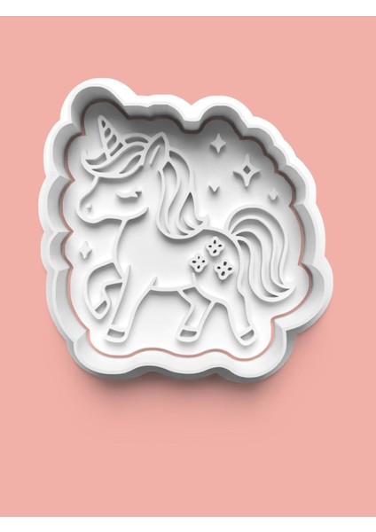 Unicorn Kurabiye Kalıbı ve Şeker Hamuru Kalıbı 4'lü Set