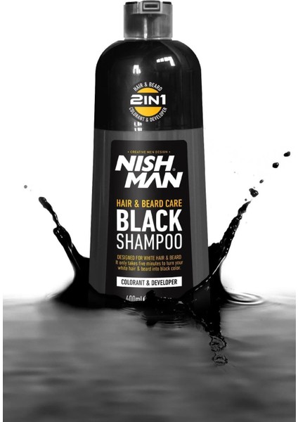 Nıshman Beyaz Kapatıcı Şampuan – 60 Saniyede Siyah Saçlar 400 ml