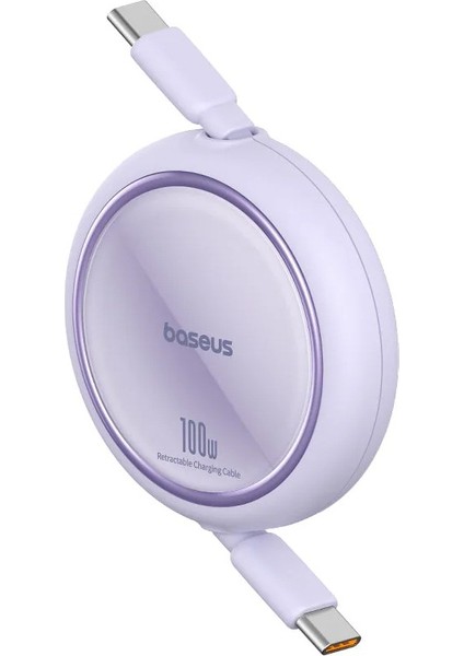 Free2Draw Mini Makaralı Type-C To Type-C 100W Kablo 1 mt Mor