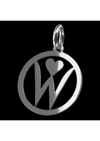 925 Ayar gümüş kolye Harf W SM6354