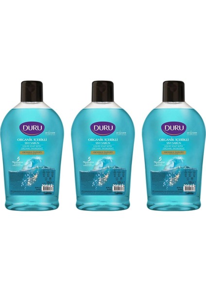 Sıvı Sabun Organik Içerikli Okyanus Tazeliği 1500 ml x 3 Adet
