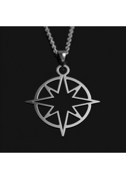 925 Ayar Gümüş Kolye Pusula SM6555