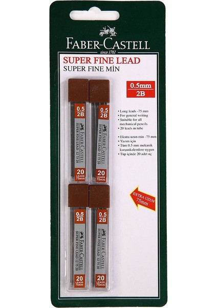 0.5mm Kalem Yedek Uç 4'lü Paket 75 mm Kahverengi Renk Seçeneği
