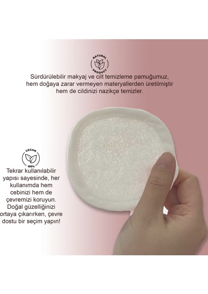 6 Adet Makyaj Temizleme Pedi Yüz Temizleme Pedi Tonik Pedi Yıkanabilir Biyeli
