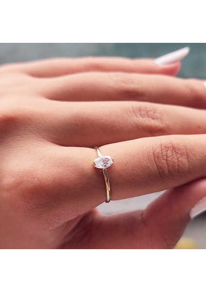 0,40CT Pırlanta(Signty) Tektaş Gümüş Yüzük-Pırlanta Tektaş Kadın Gümüş Yüzük-925 Ayar Tasarım Yüzük