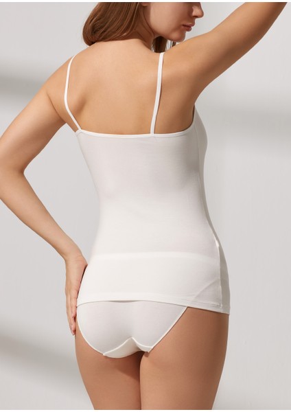 Soft Touch İnce Askılı Atlet - Ekru fiyatları