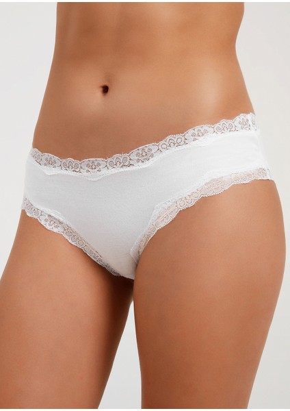 Soft Touch Lacy Slip Külot - Beyaz fırsatları